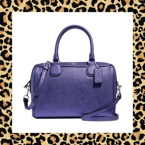COACH Metallic Leather Mini Bennett Satchel